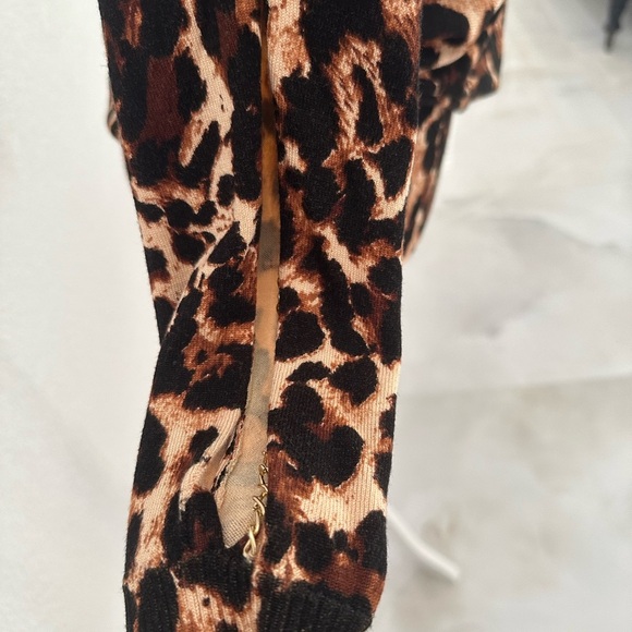Thalia Sodi Brown Leopard Print Cold Shoulder Blouse - Picture 6 of 8